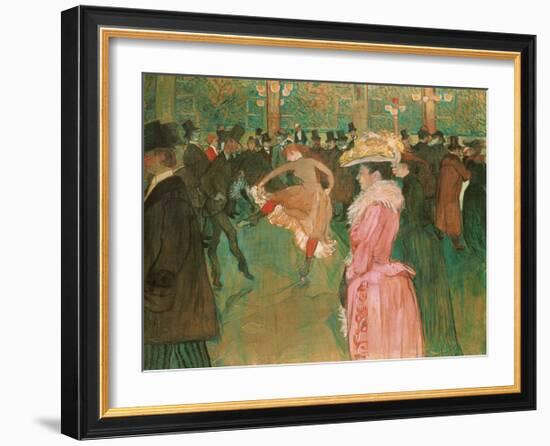 At the Moulin Rouge: The Dance, 1890-Henri de Toulouse-Lautrec-Framed Giclee Print