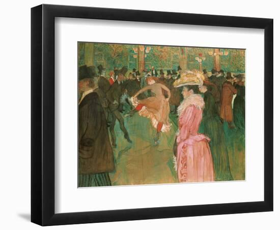 At the Moulin Rouge: The Dance, 1890-Henri de Toulouse-Lautrec-Framed Art Print