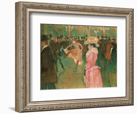 At the Moulin Rouge: The Dance, 1890-Henri de Toulouse-Lautrec-Framed Art Print