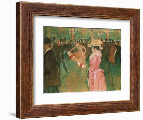 At the Moulin Rouge: The Dance, 1890-Henri de Toulouse-Lautrec-Framed Art Print
