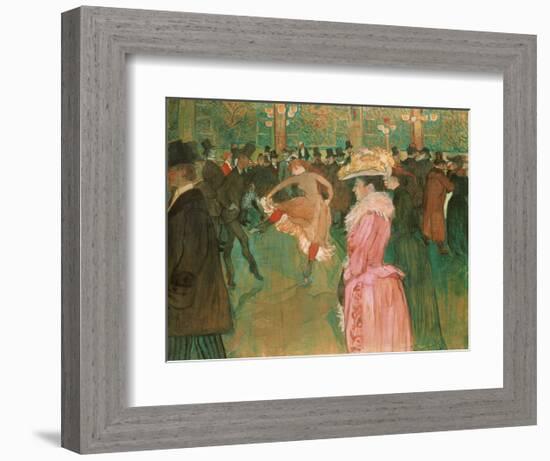 At the Moulin Rouge: The Dance, 1890-Henri de Toulouse-Lautrec-Framed Art Print