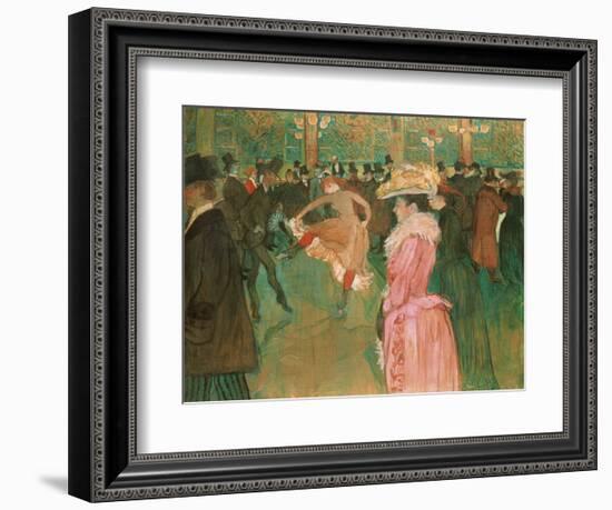 At the Moulin Rouge: The Dance, 1890-Henri de Toulouse-Lautrec-Framed Art Print