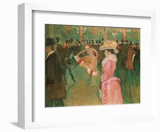 At the Moulin Rouge: The Dance, 1890-Henri de Toulouse-Lautrec-Framed Art Print