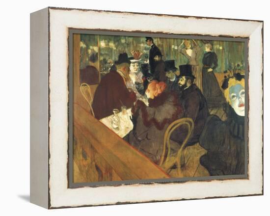 At the Moulin Rouge-Henri de Toulouse-Lautrec-Framed Stretched Canvas