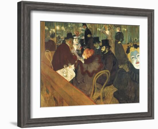 At the Moulin Rouge-Henri de Toulouse-Lautrec-Framed Art Print