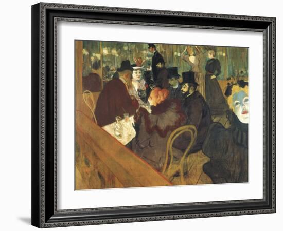 At the Moulin Rouge-Henri de Toulouse-Lautrec-Framed Art Print