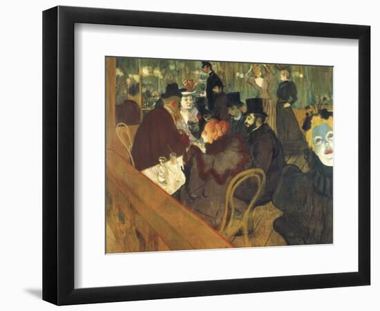 At the Moulin Rouge-Henri de Toulouse-Lautrec-Framed Art Print