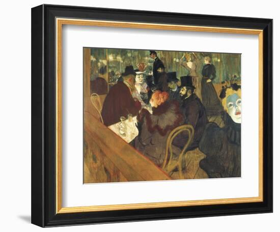 At the Moulin Rouge-Henri de Toulouse-Lautrec-Framed Art Print