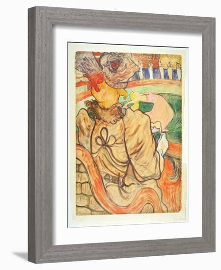 At the Nouveau Cirque: the Dancer and the Five Stiff Shirts, 1892 (Transparent & Opaque W/C, Oil Pa-Henri de Toulouse-Lautrec-Framed Giclee Print