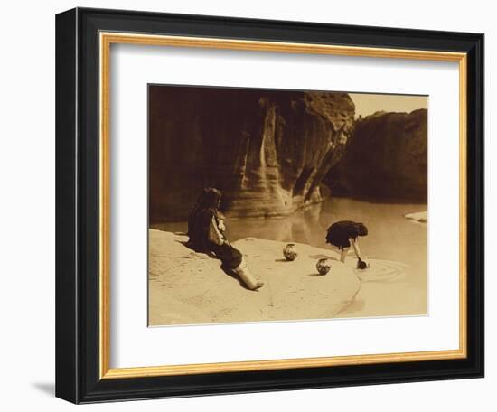 At the Old Well at Acoma-Edward S. Curtis-Framed Premium Giclee Print