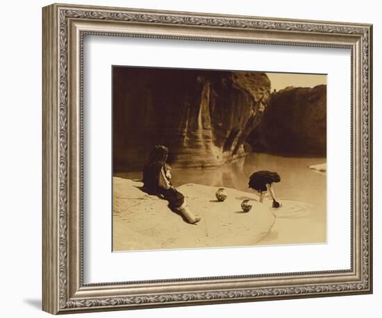 At the Old Well at Acoma-Edward S. Curtis-Framed Giclee Print