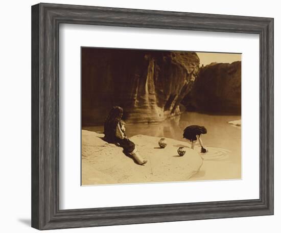 At the Old Well at Acoma-Edward S. Curtis-Framed Giclee Print