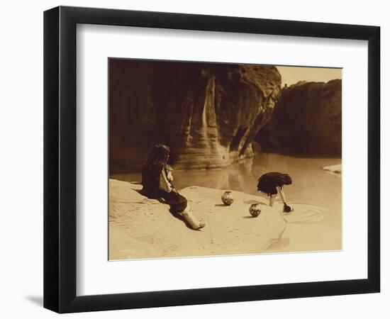 At the Old Well at Acoma-Edward S. Curtis-Framed Giclee Print