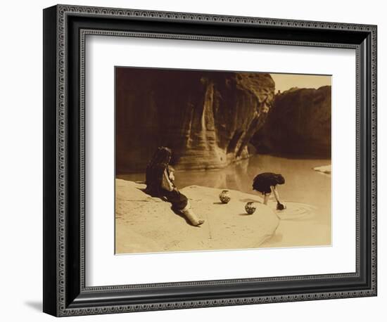 At the Old Well at Acoma-Edward S. Curtis-Framed Giclee Print