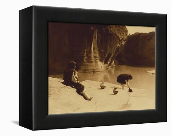 At the Old Well at Acoma-Edward S. Curtis-Framed Premier Image Canvas