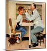 "At the Optometrist" or "Eye Doctor", May 19,1956-Norman Rockwell-Mounted Print