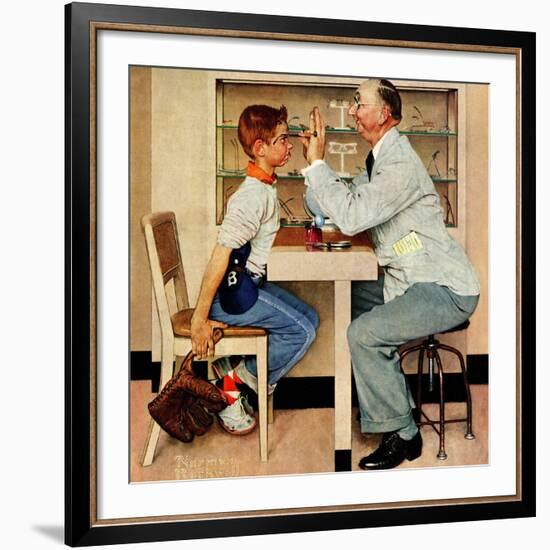 "At the Optometrist" or "Eye Doctor", May 19,1956-Norman Rockwell-Framed Premium Giclee Print