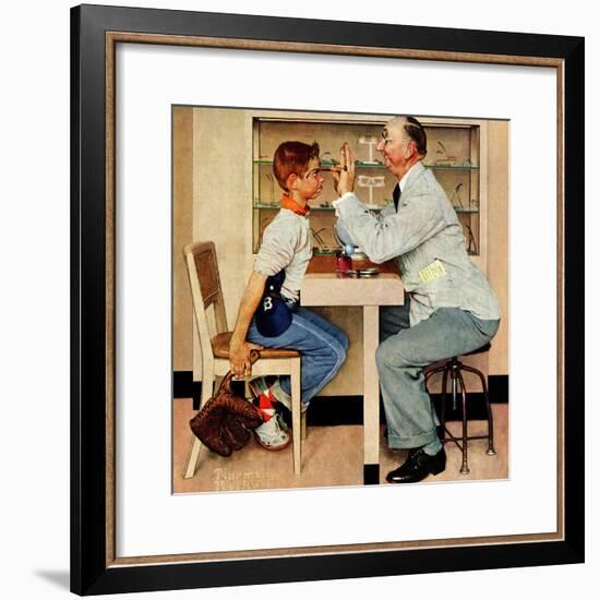 "At the Optometrist" or "Eye Doctor", May 19,1956-Norman Rockwell-Framed Giclee Print
