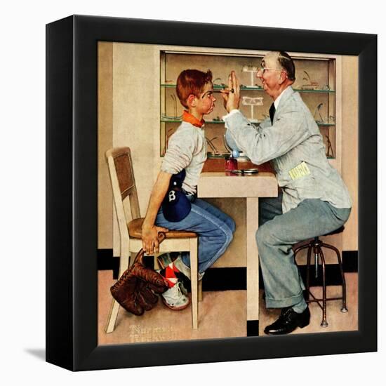 "At the Optometrist" or "Eye Doctor", May 19,1956-Norman Rockwell-Framed Premier Image Canvas