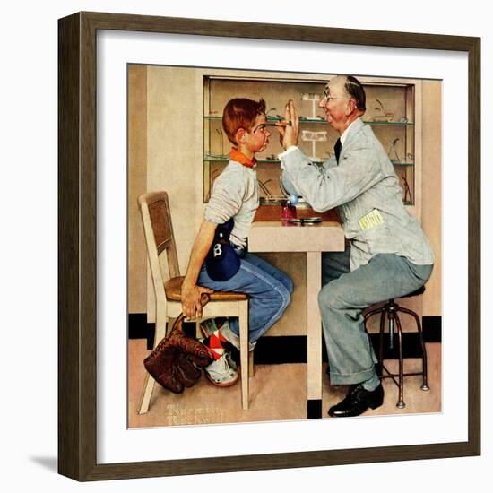 "At the Optometrist" or "Eye Doctor", May 19,1956-Norman Rockwell-Framed Premium Giclee Print