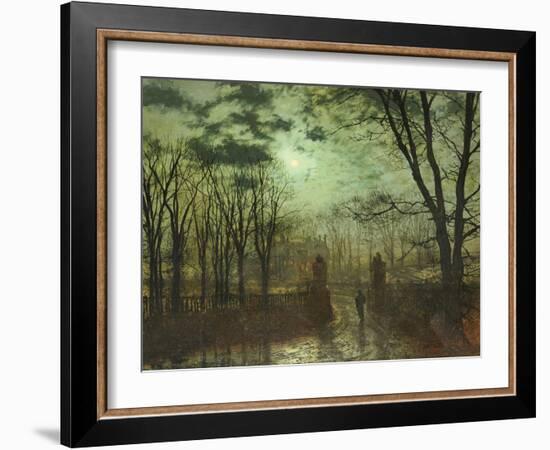 At the Park Gate-John Atkinson Grimshaw-Framed Giclee Print