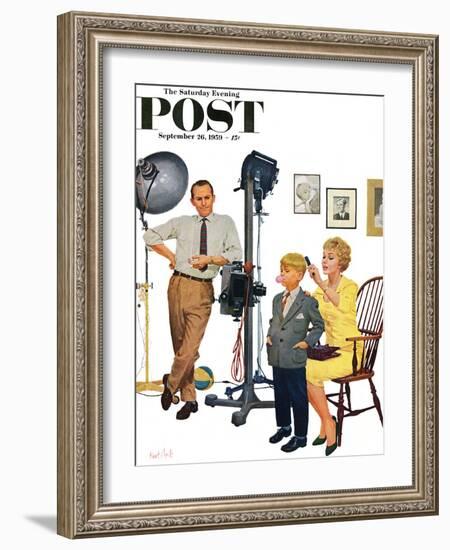 "At the Photographer" Saturday Evening Post Cover, September 26, 1959-Kurt Ard-Framed Giclee Print