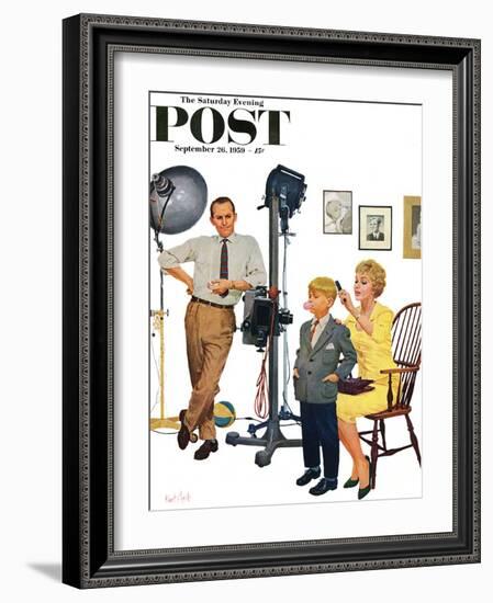 "At the Photographer" Saturday Evening Post Cover, September 26, 1959-Kurt Ard-Framed Giclee Print