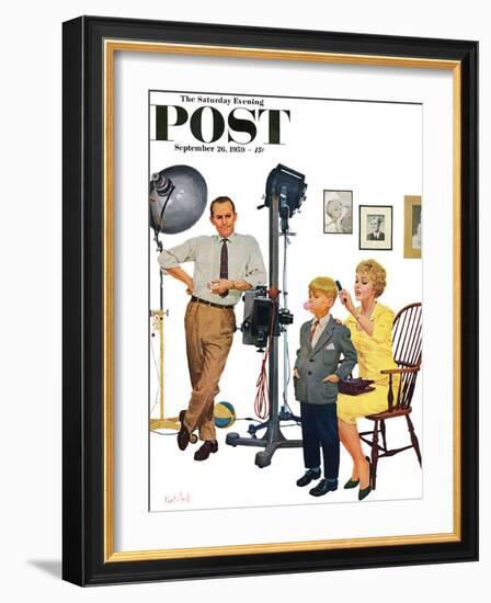 "At the Photographer" Saturday Evening Post Cover, September 26, 1959-Kurt Ard-Framed Giclee Print