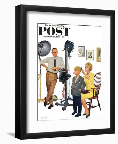 "At the Photographer" Saturday Evening Post Cover, September 26, 1959-Kurt Ard-Framed Giclee Print