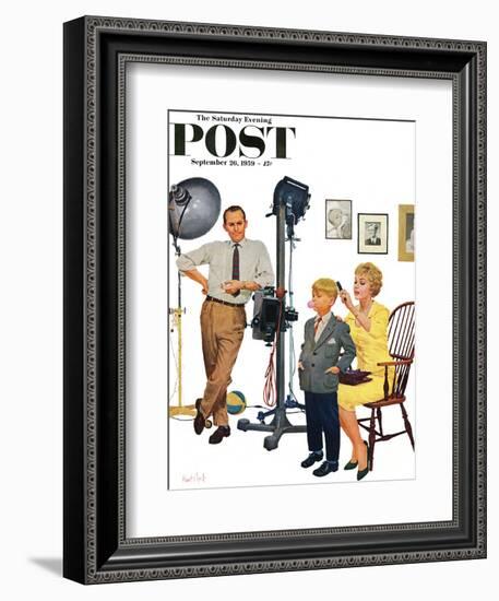 "At the Photographer" Saturday Evening Post Cover, September 26, 1959-Kurt Ard-Framed Giclee Print
