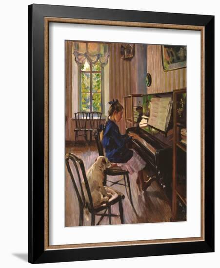 At the Piano-Sergei Arsenyevich Vinogradov-Framed Giclee Print