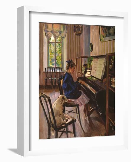 At the Piano-Sergei Arsenyevich Vinogradov-Framed Giclee Print