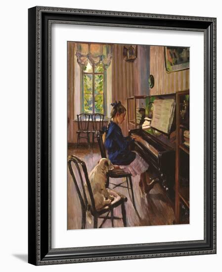 At the Piano-Sergei Arsenyevich Vinogradov-Framed Giclee Print