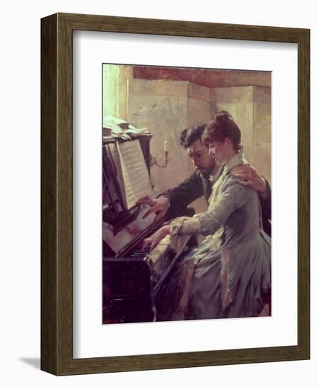 At the Piano-Albert Edelfelt-Framed Giclee Print