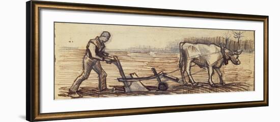 At the Plough, from a Series of Four Drawings Representing the Four Seasons-Vincent van Gogh-Framed Giclee Print