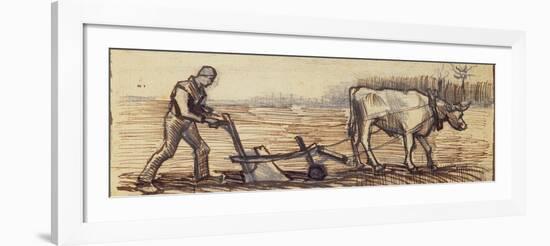 At the Plough, from a Series of Four Drawings Representing the Four Seasons-Vincent van Gogh-Framed Giclee Print