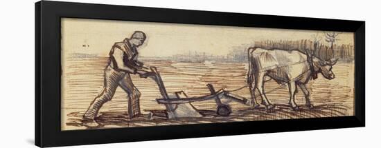 At the Plough, from a Series of Four Drawings Representing the Four Seasons-Vincent van Gogh-Framed Giclee Print