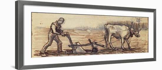 At the Plough, from a Series of Four Drawings Representing the Four Seasons-Vincent van Gogh-Framed Giclee Print