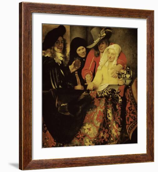 At the Procuress-Johannes Vermeer-Framed Giclee Print