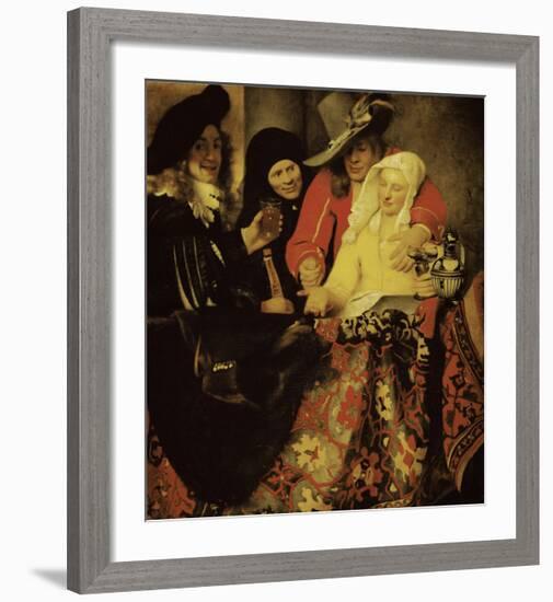 At the Procuress-Johannes Vermeer-Framed Giclee Print