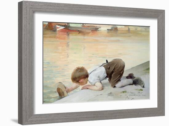 At the Quayside-Henri Jules Jean Geoffroy-Framed Giclee Print