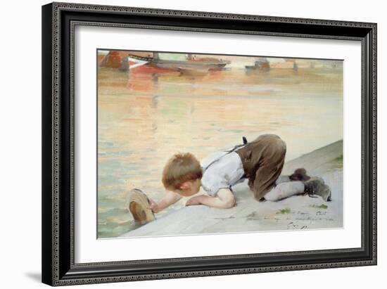 At the Quayside-Henri Jules Jean Geoffroy-Framed Giclee Print