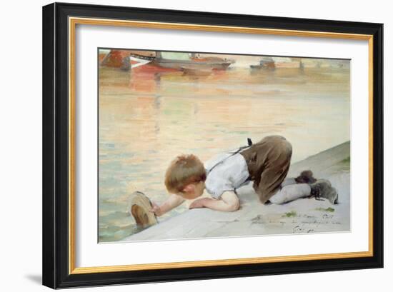 At the Quayside-Henri Jules Jean Geoffroy-Framed Giclee Print