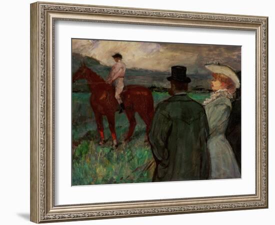 At the Race Tracks, 1899-Henri de Toulouse-Lautrec-Framed Giclee Print