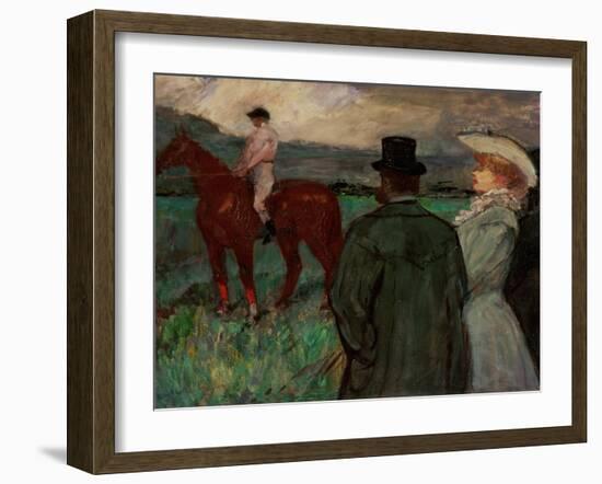 At the Race Tracks, 1899-Henri de Toulouse-Lautrec-Framed Giclee Print