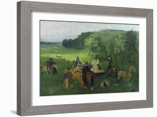 At the Racecourse, 1860-62-Edgar Degas-Framed Giclee Print