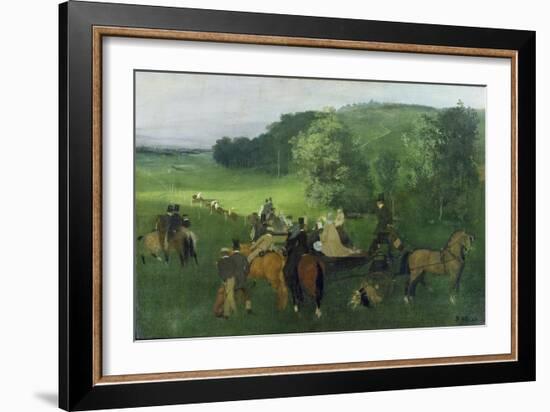 At the Racecourse, 1860-62-Edgar Degas-Framed Giclee Print