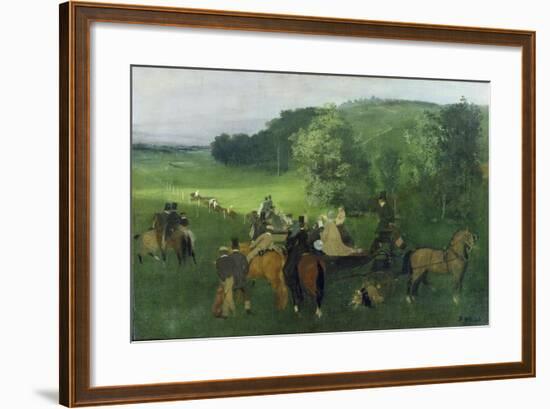 At the Racecourse, 1860-62-Edgar Degas-Framed Giclee Print