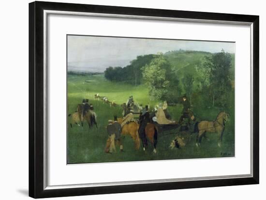 At the Racecourse, 1860-62-Edgar Degas-Framed Giclee Print