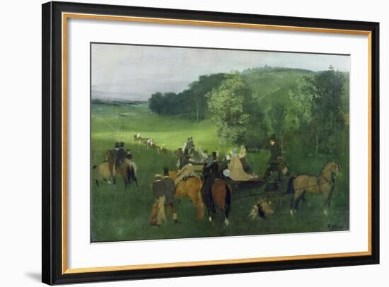 At the Racecourse, 1860-62-Edgar Degas-Framed Giclee Print